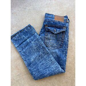 Vintage True Religion Mens Distressed Blue Jeans Size 40 Baggy D4